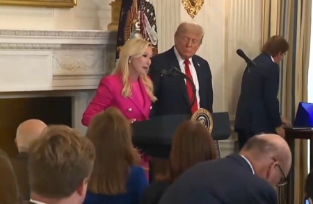 Paula White-Cain, senior advisor of the White House Faith Office, delivers remarks at a White House Faith Office luncheon, July 14, 2025. 