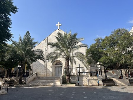 The Holy Family Church in Gaza City appears in this file photo taken in November 2022. 
