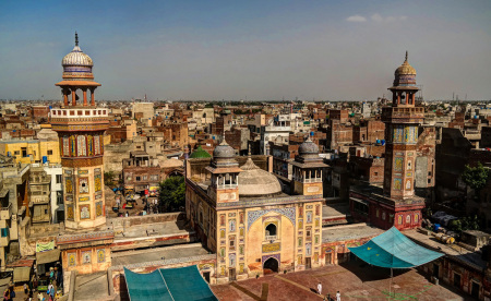 The Wazir Khan Mosque in Lahore, Pakistan. 