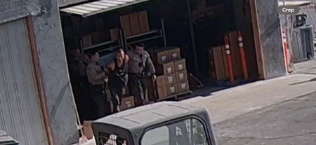 Authorities arrest a suspect at the Living Waters ministry office in Bellflower, Calif. on July 20, 2025.