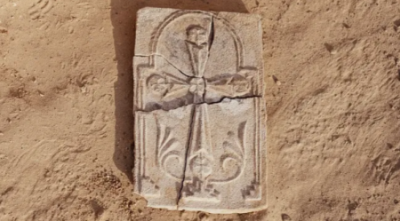A stucco cross was discovered at a 1,400-year-old monastery in the United Arab Emirates. 