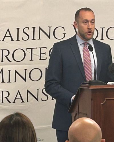 Richard Ghazal, the executive director of In Defense of Christians, speaks during a press conference on Capitol Hill on Sept. 10, 2025. The event focused on the atrocities committed against Alawites, Christians, Druze and other communities in Syria. 
