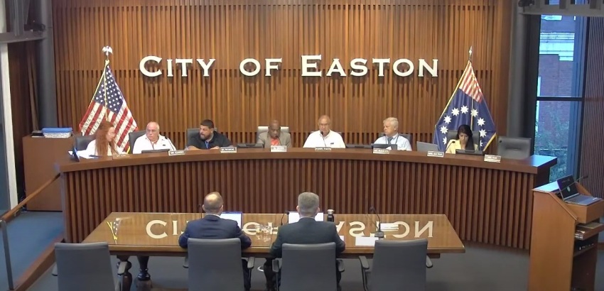 A city council meeting for the city of Easton, Pennsylvania, held on Wednesday, Sept. 10, 2025.