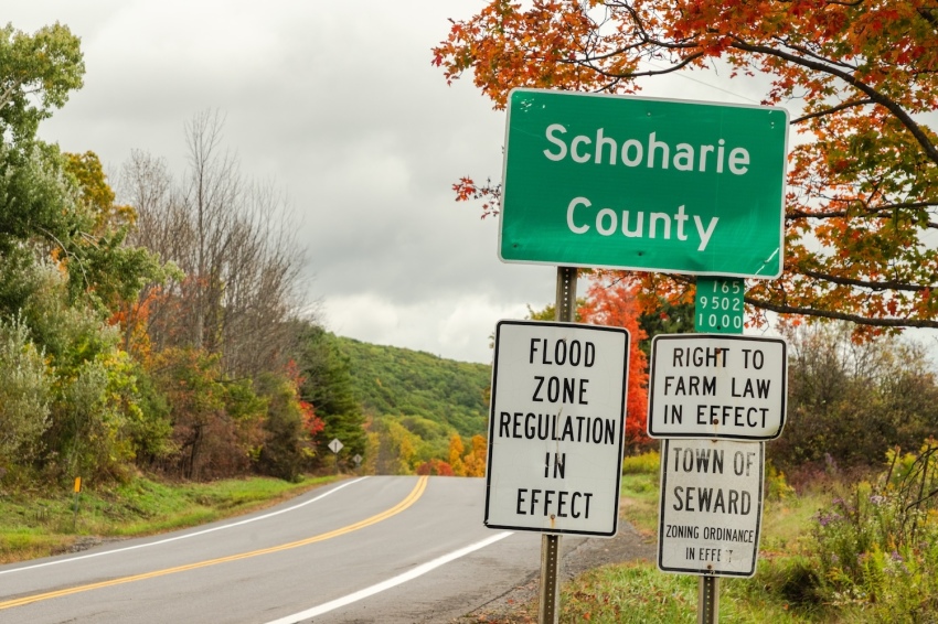 Driving from Cooperstown to Schoharie County, New York. 