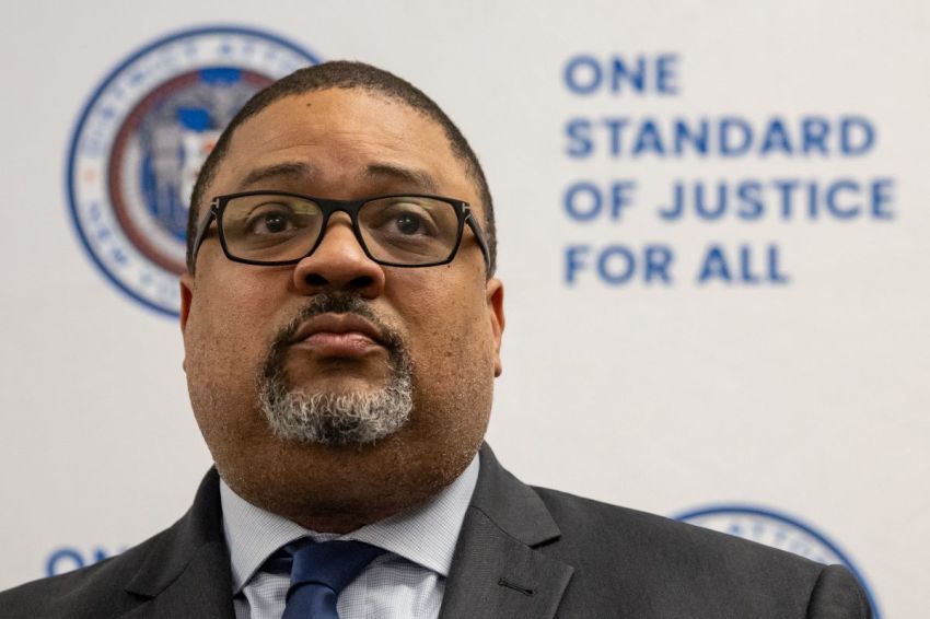 Manhattan District Attorney Alvin Bragg speaks at a press conference as he comments on the outcome in the retrial of former film producer Harvey Weinstein on June 12, 2025, in New York City. The judge in Harvey Weinstein‘s sex crimes retrial declared a mistrial on the count of third-degree rape involving Jessica Mann after the jury foreperson refused to continue deliberations following an alleged threat by another juror. Previously, a jury unanimously found Weinstein guilty of sexually assaulting one woman and not guilty of assaulting another in a partial verdict. 