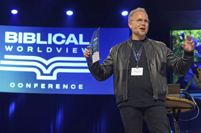 Dr. Jeremiah Johnston takes the main stage at the 2025 Prestonwood Biblical Worldview Conference in Plano, Texas.