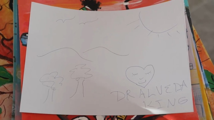 Alveda King presented this drawing to children and their teacher in Metsamor, Armenia on Sept. 25, 2025.