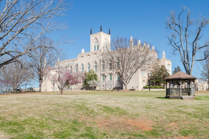The castle-like Old State Capitol in Milledgeville, Georgia, is today part of Georgia Military College.