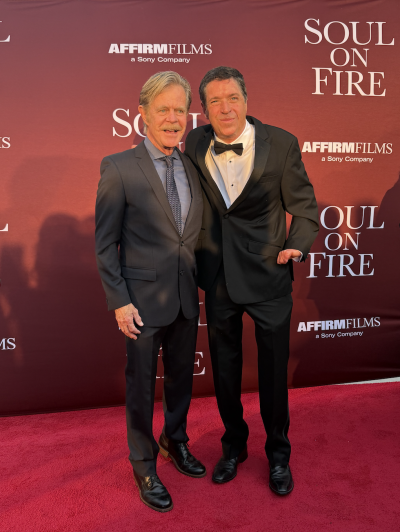 William H. Macy with John O'Leary at the premiere of