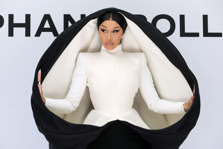 Cardi B attends the Stéphane Rolland Haute Couture Fall/Winter 2025/2026 show as part of Paris Fashion Week on July 08, 2025, in Paris, France.