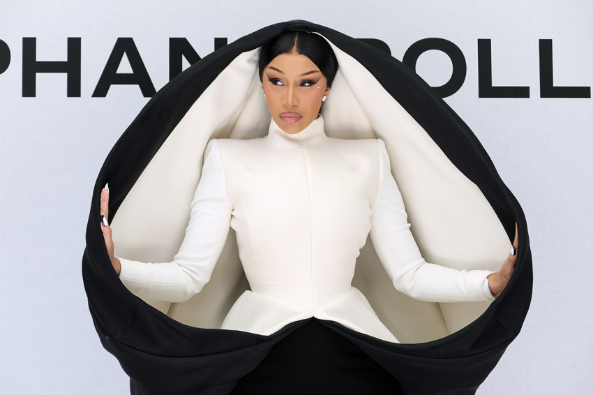 Cardi B attends the Stéphane Rolland Haute Couture Fall/Winter 2025/2026 show as part of Paris Fashion Week on July 08, 2025, in Paris, France.