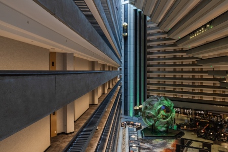 The John C. Portman Jr.-designed Hyatt Regency in San Francisco, California. 
