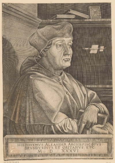 Girolamo Aleandro (1480-1542), also known as Hieronymus Aleander, a Roman Catholic cardinal and humanist scholar known for his opposition to the Protestant Reformation.