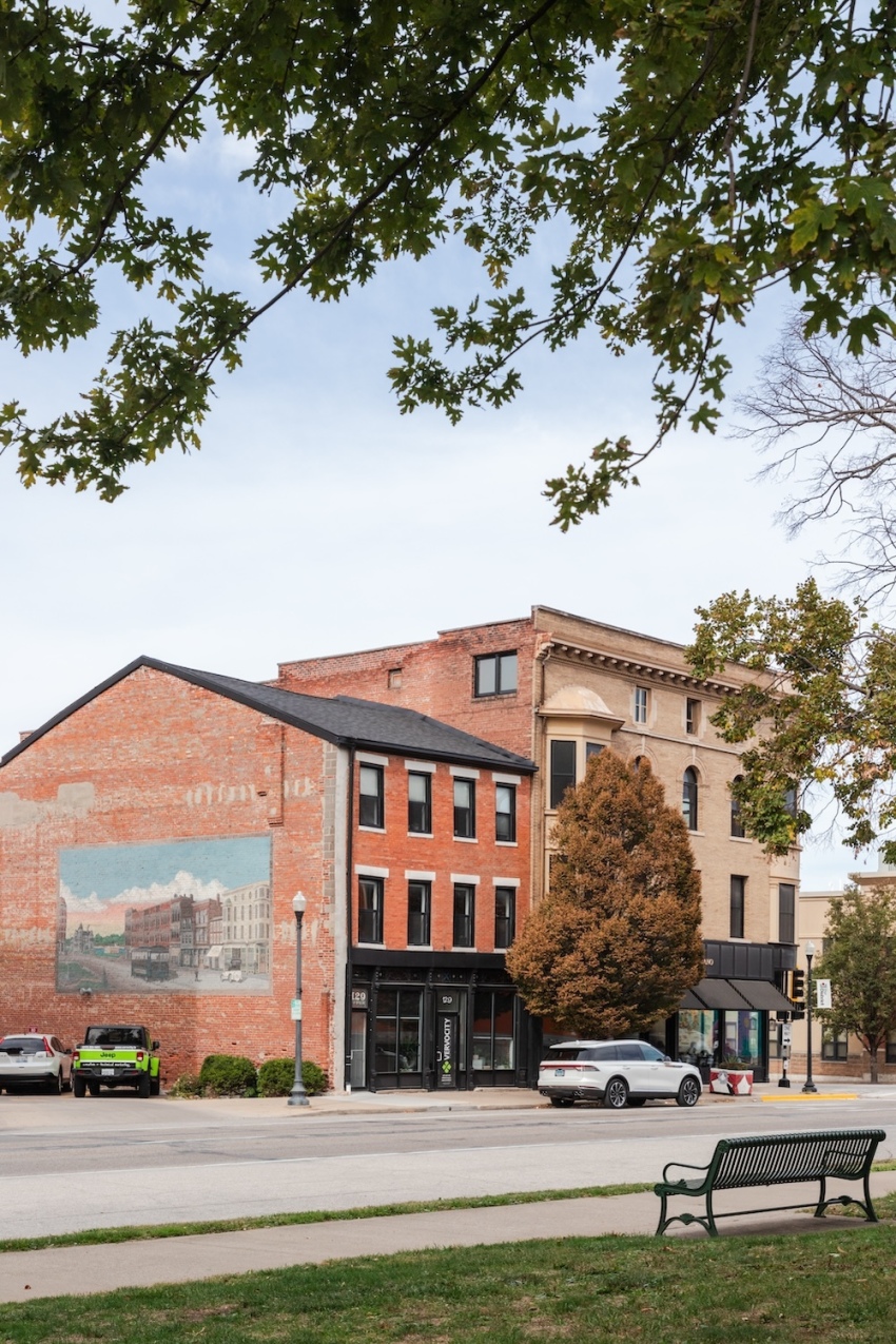 A view of downtown Quincy, Illinois, from Washington Park.