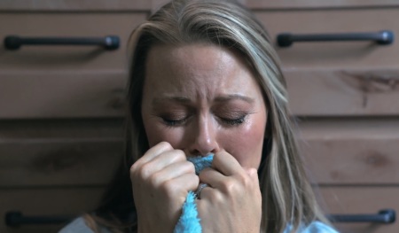Amber Emily Smith appears in a video trailer promoting her book "The Girl on the Bathroom Floor." 