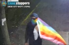 Masked suspect vandalizes 3 NYC churches with 'anti-Christian' messages while carrying LGBT flag
