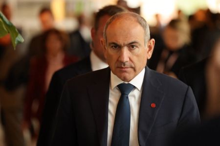 Armenia's Prime Minister Nikol Pashinyan looks on during the 7th European Political Community (EPC) Summit at the Bella Center in Copenhagen, Denmark on Oct. 2, 2025. 