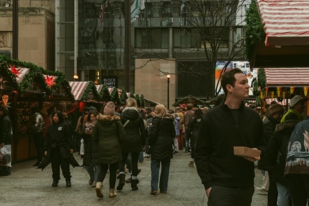 The Christkindlmarket at Daley Plaza in Chicago.