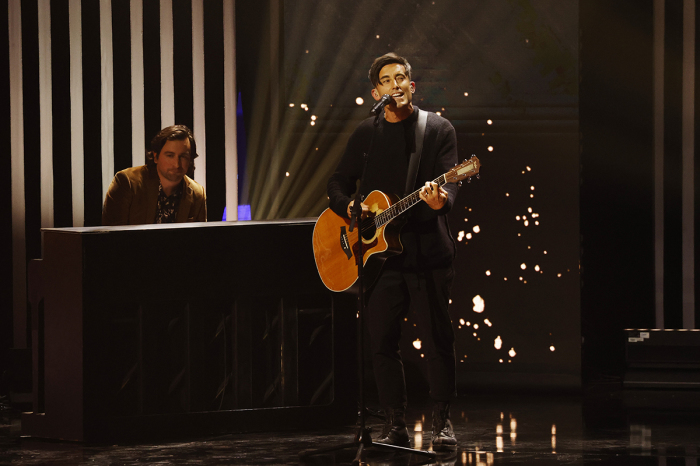 In this image released on Oct. 21, 2022, Phil Wickham performs onstage during the 53rd annual GMA Dove Awards at Lipscomb Allen Arena on Oct. 18, 2022, in Nashville, Tennessee.