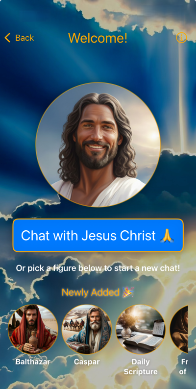 In the Text With Jesus app, users can interact with AI versions of Jesus, the apostles and a host of biblical figures.