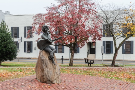 The Dolly Parton statue outside the Sevier County Courthouse in Sevierville, Tennessee.
