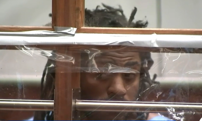 Micah Sykes, 31, seen during a brief appearance in the Los Angeles County Superior Court in California on Dec. 11, 2025.