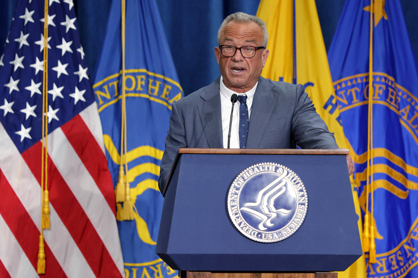 U.S. Health and Human Services Secretary Robert F. Kennedy Jr. speaks during an announcement at the Department of Health and Human Services on Dec. 18, 2025, in Washington, D.C. The Trump administration held an event “to announce actions to protect children from harmful medical interventions.” 
