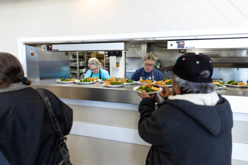 Shelter meals are served at the Union Gospel Mission in Yakima, Washington. 