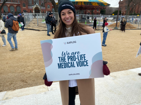 Sydney Richetto, a native of Wisconsin who is attending medical school in Virginia, attends the March for Life in Washington, D.C., Jan. 23, 2026. 