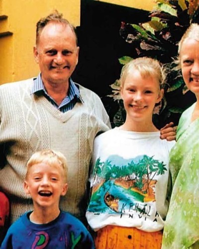 Graham and Gladys Staines and their children.