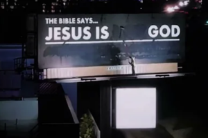 Man paints over heretical billboard to read 'Jesus is God' in viral video