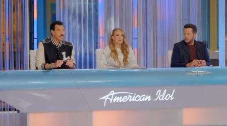 "American Idol" judges Lionel Richie (left), Carrie Underwood (middle) and Luke Bryan (right) appear on an episode that aired on Jan. 26, 2026. 