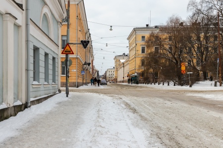 The neoclassical architecture of Helsinki, Finland.