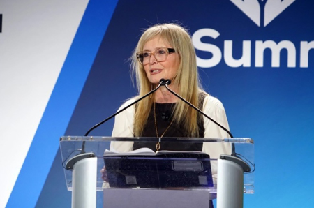 Katrina Lantos Swett, co-chair of the International Religious Freedom Summit and president of the Lantos Foundation for Human Rights, speaks during the opening session of the IRF Summit at the Washington Hilton in Washington, D.C., on Feb. 2, 2026. 