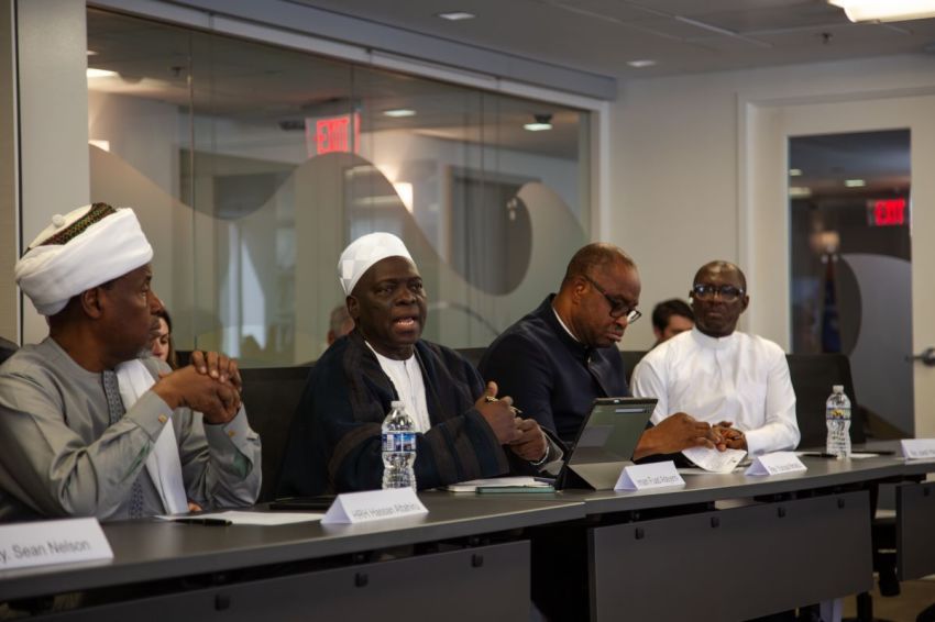 Nigerian faith leaders participate in a forum at the Pepperdine University office in Washington D.C. to address escalating tension in Nigeria on Feb. 4, 2026. From left to right: Hassan Attahiru, Imam Fuad Adeyemi, Rev. Yunusa Nmadu and Rev. Joseph Hayab.