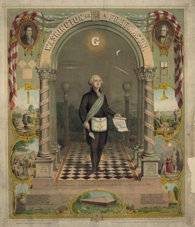 An 1866 depiction of George Washington as a Freemason.