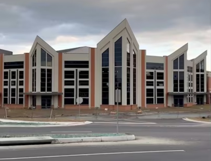 The unfinished megachurch building for Impact Church of Woodbridge, Virginia. In January 2026, a teenager was arrested for allegedly causing $300,000 in vandalism to the building.