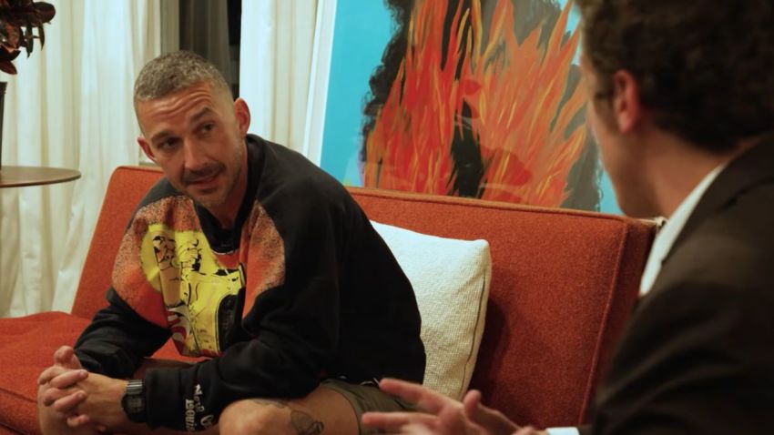 Actor Shia LaBeouf (L) opens up about his arrest in New Orleans during an interview with YouTuber Andrew Callaghan (R) published on Feb. 28, 2026.