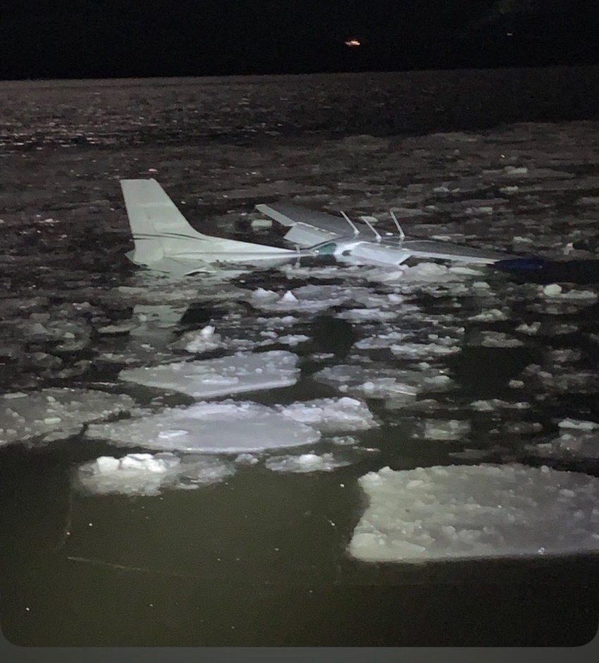 The Cessna aircraft crashed in icy waters in the Hudson River in Newburgh, N.Y., on Monday, March 2, 2026.