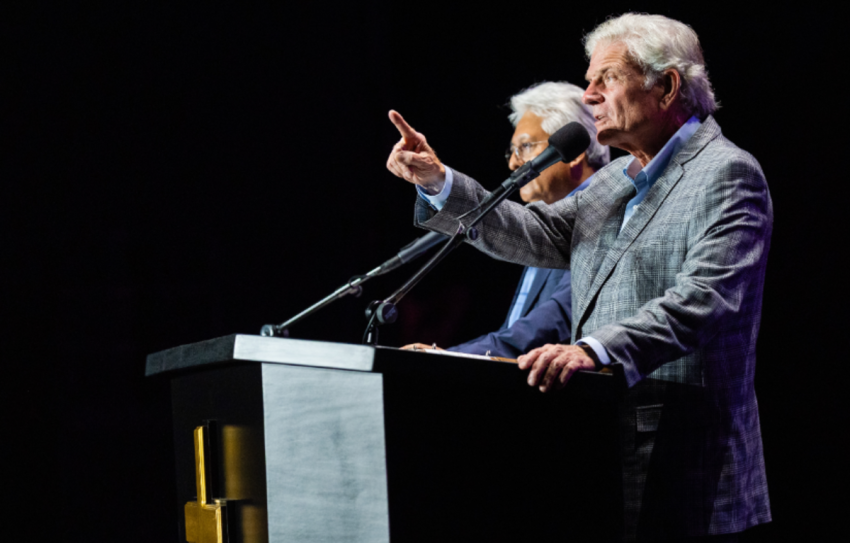 The Rev. Franklin Graham speaks at Esperanza Lima in Lima, Peru, which drew over 90,000 attendees over the course of two nights.