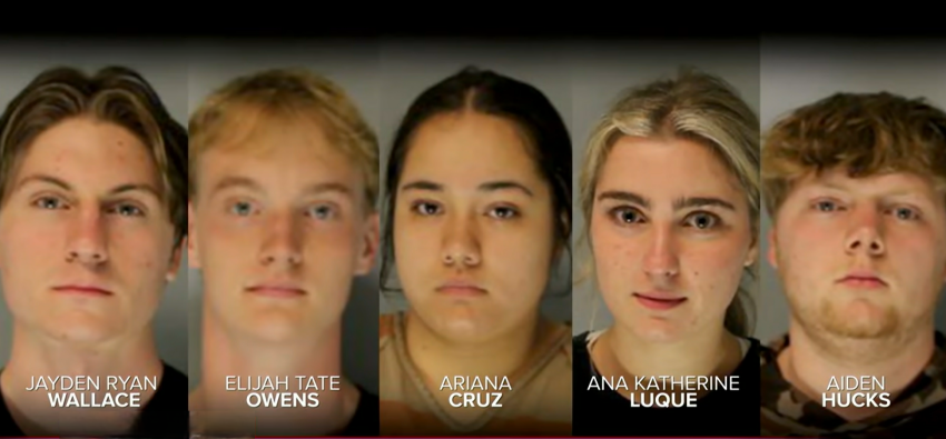 The five students involved in the tragic death of North Hall High School math teacher, Jason Hughes, in Gainesville, Ga.