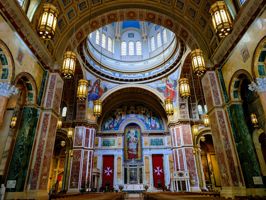 Altar and nave of the Cathedral of St. Matthew the Apostle in Washington, D.C.