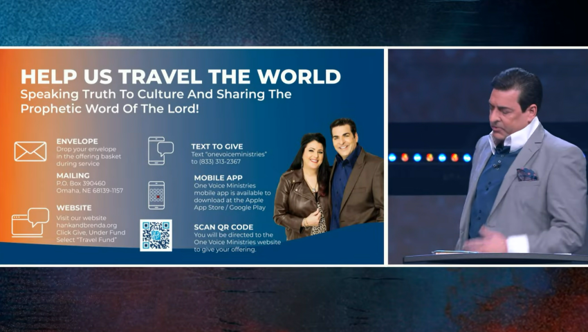 Hank Kunneman, senior pastor of Lord of Hosts Church in Omaha, Neb., asked his supporters to donate to his travel fund.