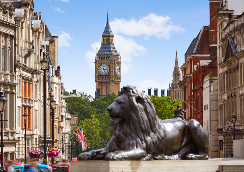 Trafalgar Square in London, England