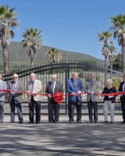 The main gate of Olivet University's 1,000-acre campus in Anza, California — one of the largest Christian university campuses in the state.