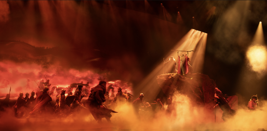 A still image from Sight & Sound's stage production of