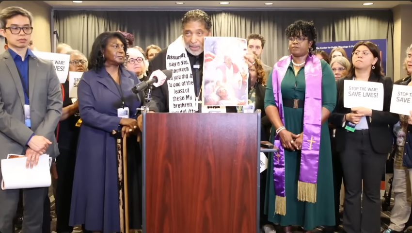 The Rev. William Barber II rebukes President Donald Trump for comparing himself to Jesus.