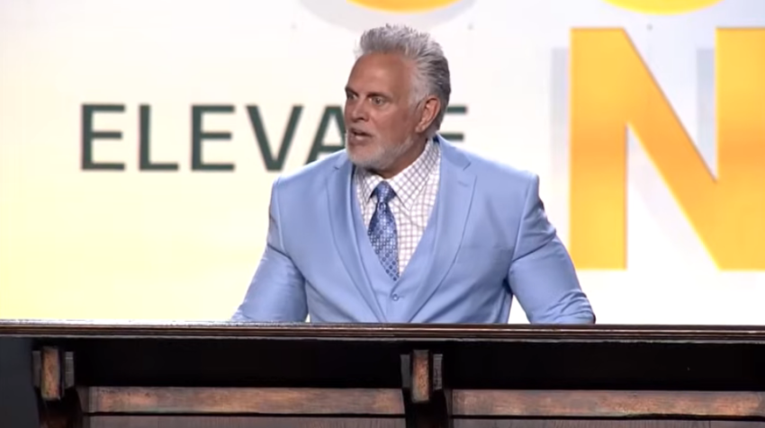 Pastor Keith Craft preaching a sermon at Elevate Life Church in Frisco, Texas, on May 3, 2026.
