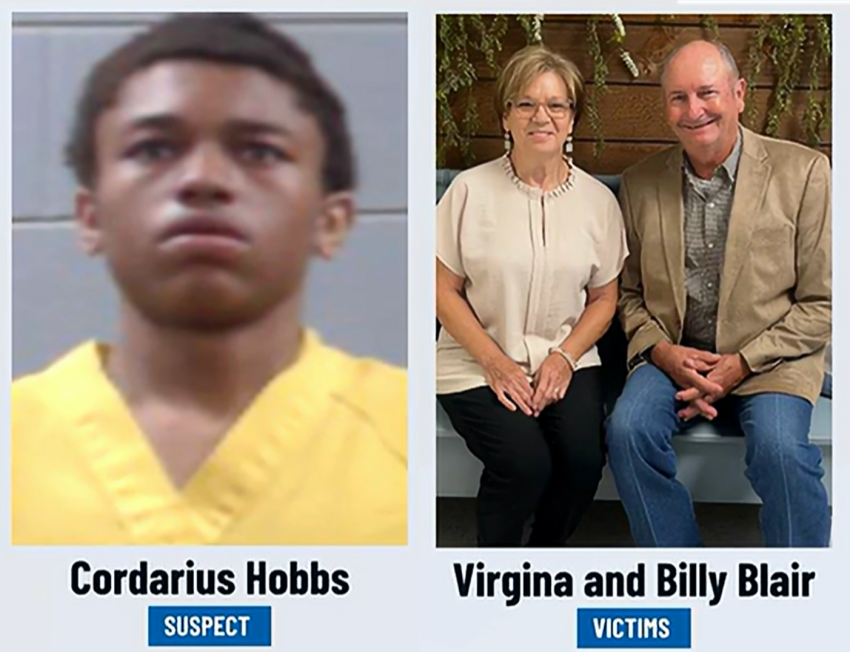 Cordarius Hobbs, 17, and the late Bill and Virginia Blair.