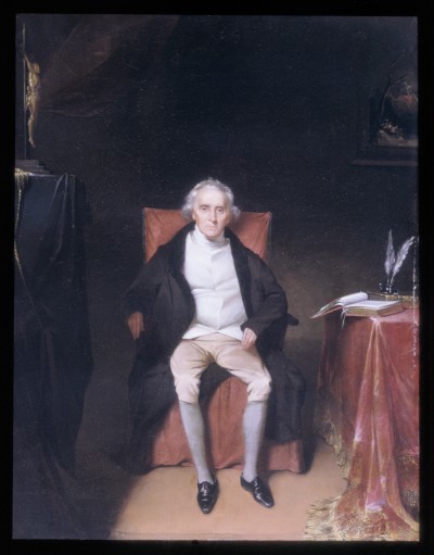 A portrait by William James Hubard of Charles Carroll in his 90s, shortly before his death in 1832 at 95.